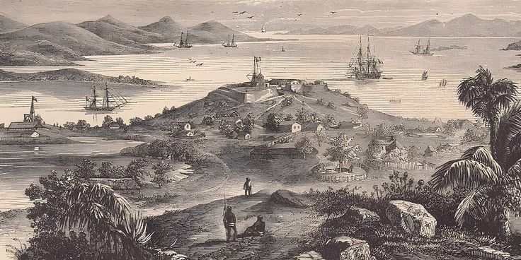 Archival engraving of the Ceylon spice trade